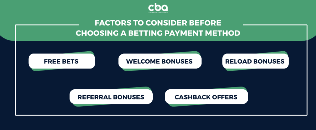 Factors to consider before choosing a betting payment method