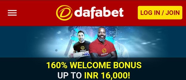 A screenshot showing the welcome offer on dafabet